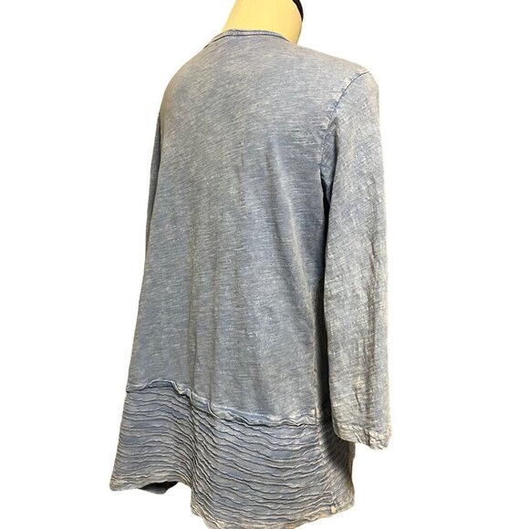 nwt small jess and jane blue asymetrical cotton 3/4 sleeve - Picture 7 of 8